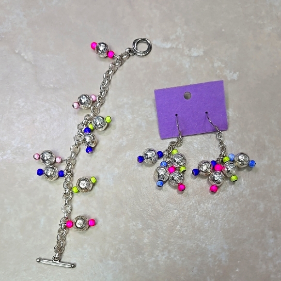 Colorful Beaded Bracelet and Earring Set - Picture 1 of 16